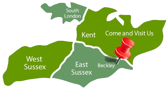 Acorn Garage Door coverage areas, West Sussex, East Sussex, Kent and South London